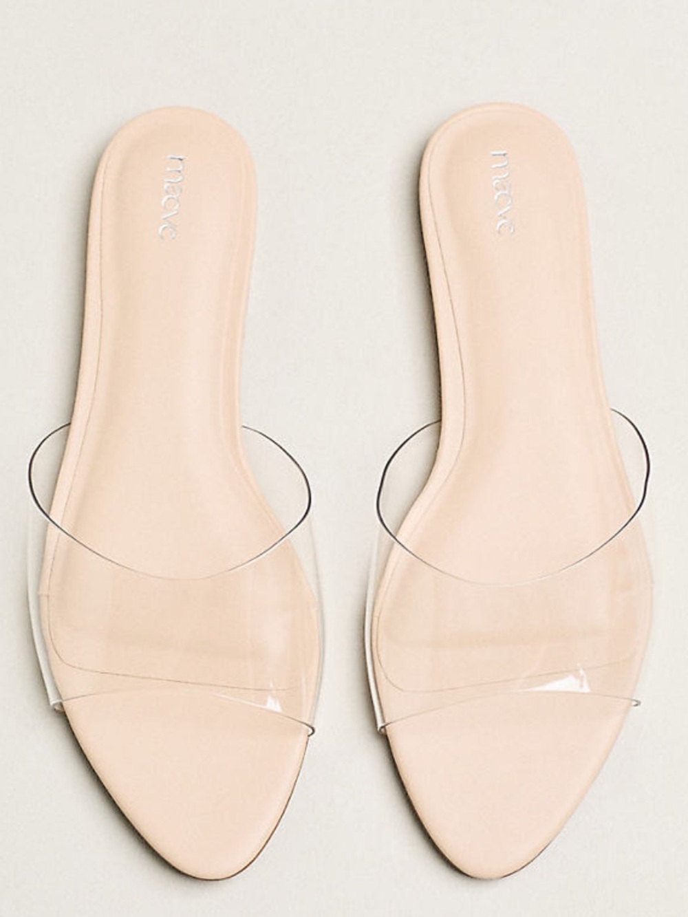 Maeve anthropologie Transparent Band Nude Slide Sandals flats NEW